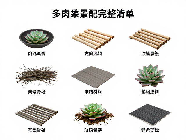 多肉造景装饰素材与配件完整清单，铺面轻质易铺设指南