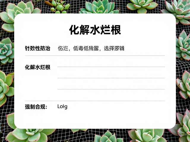 药剂清单:针对性防治与低毒低残留的选择逻辑