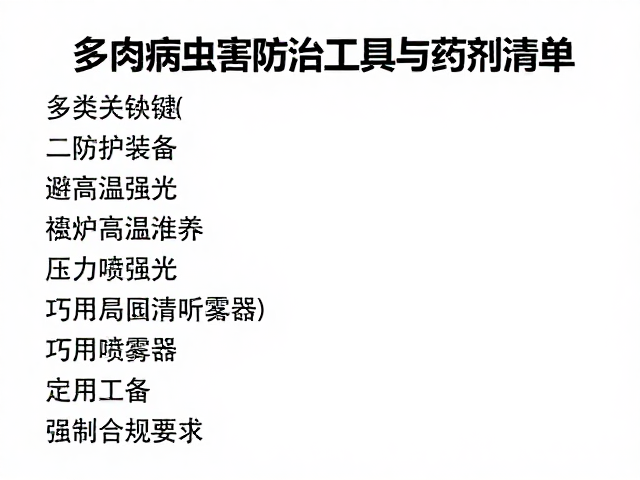 多肉病虫害防治工具与药剂清单，避高温强光，巧用压力喷雾器
