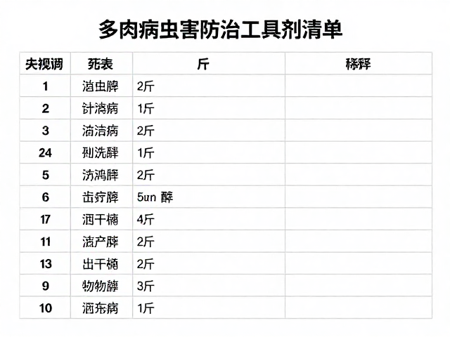 多肉病虫害防治工具药剂清单，按比例稀释，预防治疗全攻略