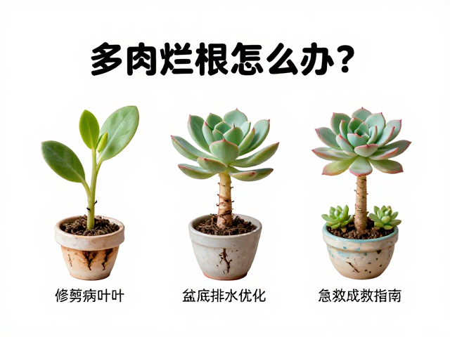多肉烂根怎么办？修剪病叶，盆底排水优化，急救成活指南