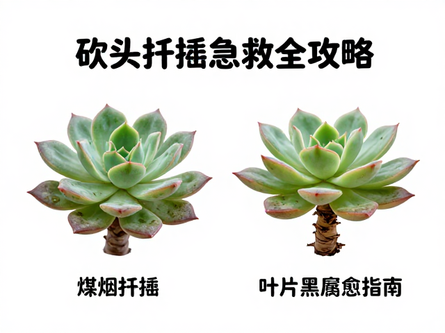 多肉煤烟病怎么治？砍头扦插急救全攻略，叶片黑腐速愈指南