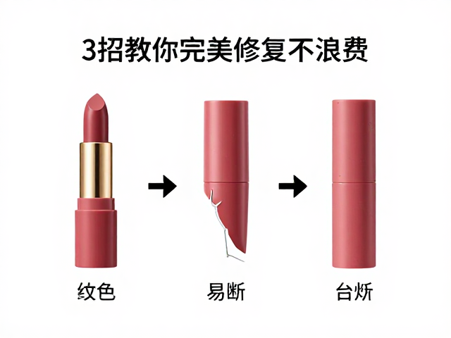 玫瑰色纤长细管口红膏体易断？3招教你完美修复不浪费