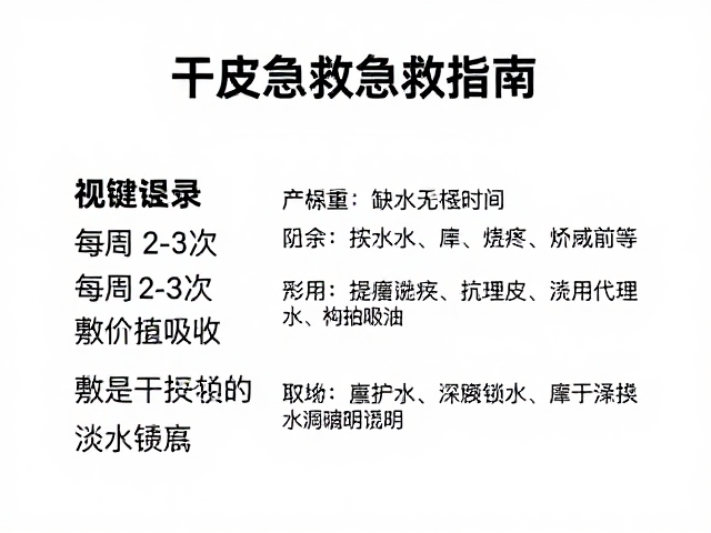 干皮急救指南,每周2-3次,敷完轻拍吸收,严格遵循说明时间更锁水