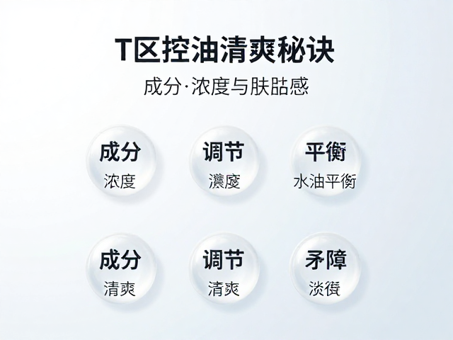 T区控油清爽秘诀,看成分浓度与肤感,调节水油平衡