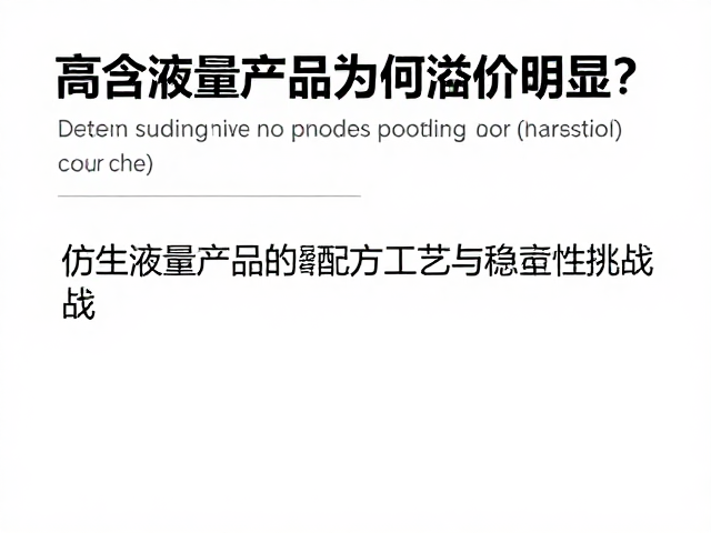 高含液量产品的配方工艺与稳定性挑战