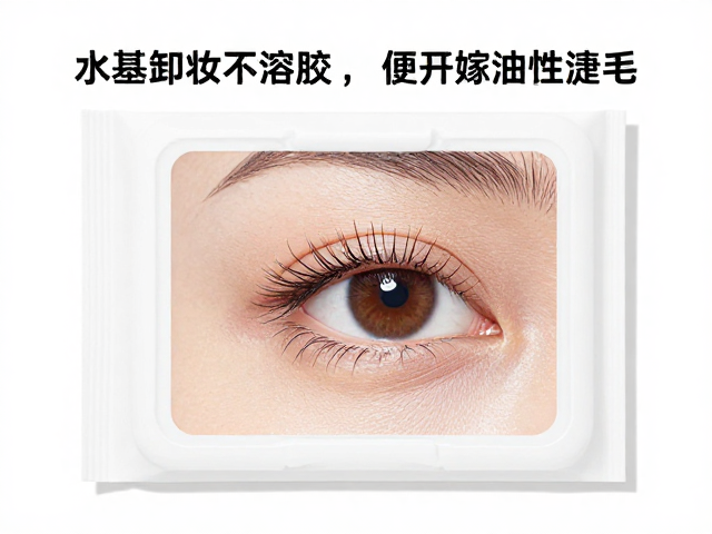 水基卸妆湿巾不溶胶，完美避开油性成分，稳固嫁接睫毛