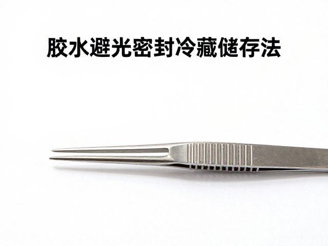 胶水避光密封冷藏储存法，镊子单独收纳防干裂指南