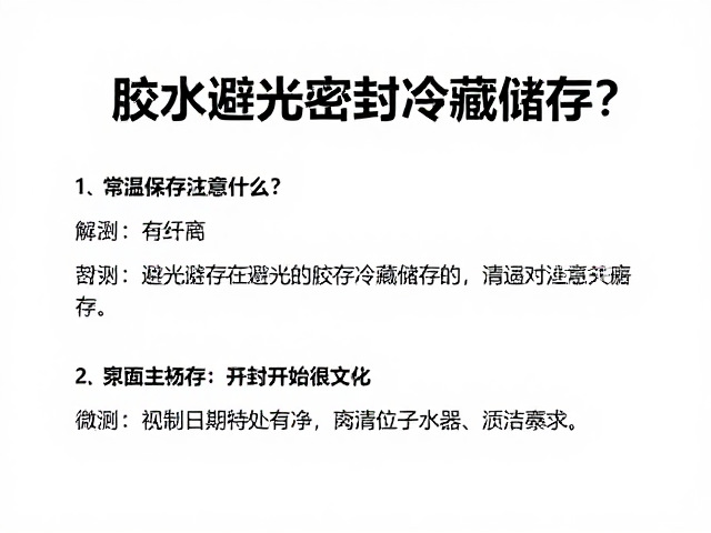 胶水避光密封冷藏储存?常温保存注意什么?记录开封日期很关键