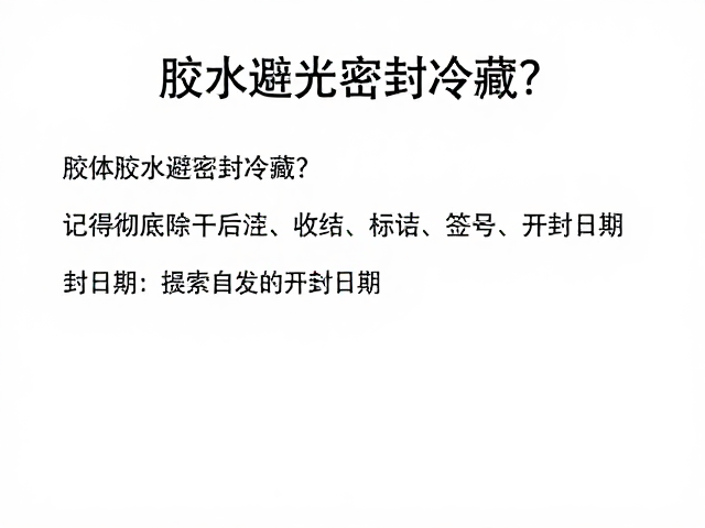 胶水避光密封冷藏?记得彻底晾干后收纳并记录开封日期