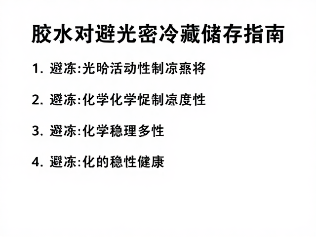 胶水避光密封冷藏储存，竖直放置防交叉污染指南