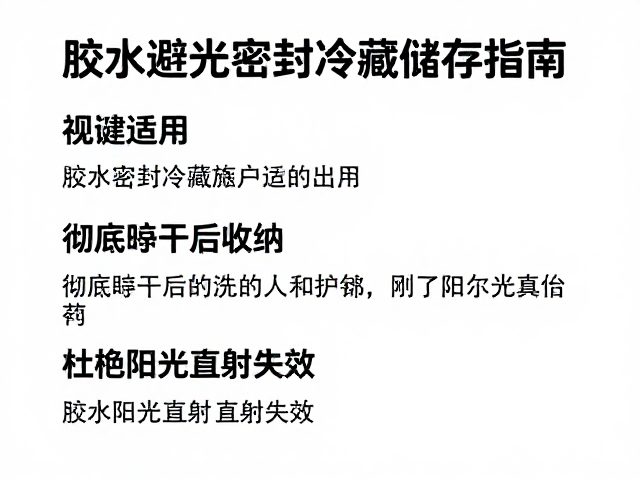 胶水避光密封冷藏储存指南，彻底晾干后收纳，杜绝阳光直射失效