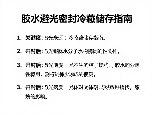 胶水避光密封冷藏储存指南，开封后如何按有效期科学使用