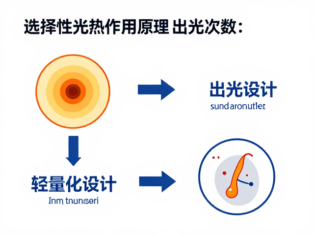 选择性光热作用原理，轻量化设计如何提升出光次数与疗效