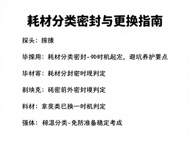 耗材更换的时机判定与预防性维护要点