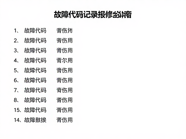 故障代码识别与报修流程规范