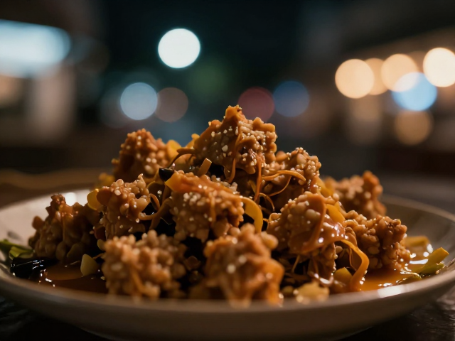 美食夜景特写，留白构图细节拍摄，定格氛围感大片
