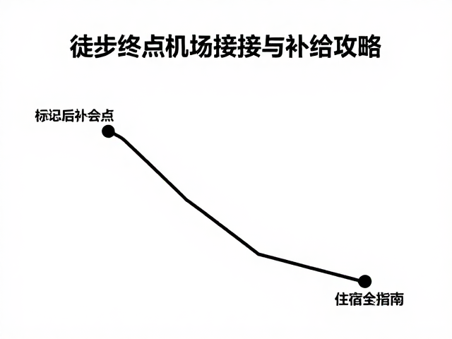 徒步终点机场接驳与补给攻略,标记最后补给点,住宿全指南