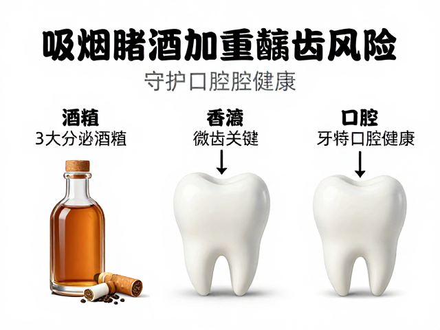 吸烟酗酒加重龋齿风险?3大龋齿预防关键,守护口腔健康