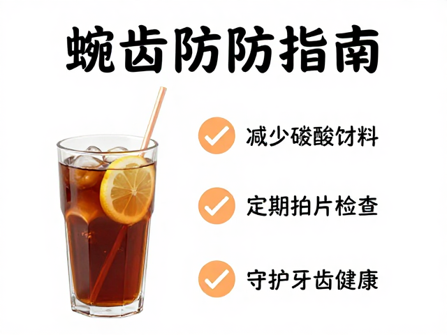 龋齿预防指南，减少碳酸饮料，定期拍片检查，守护牙齿健康