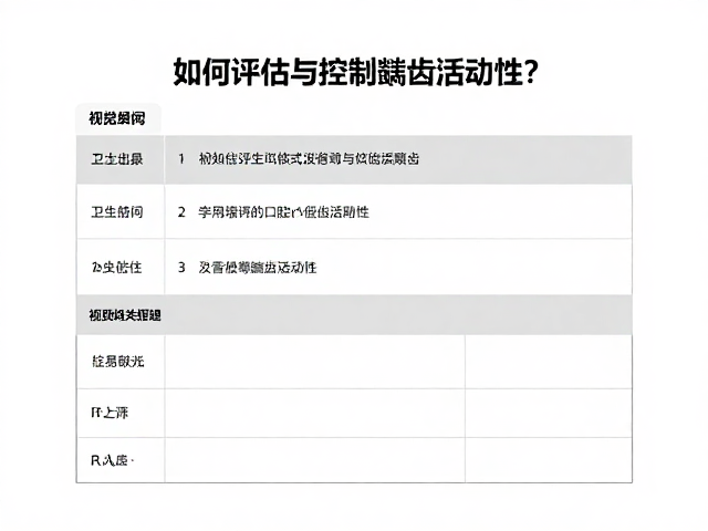 口腔健康问卷,卫生指导,如何评估与控制龋齿活动性?