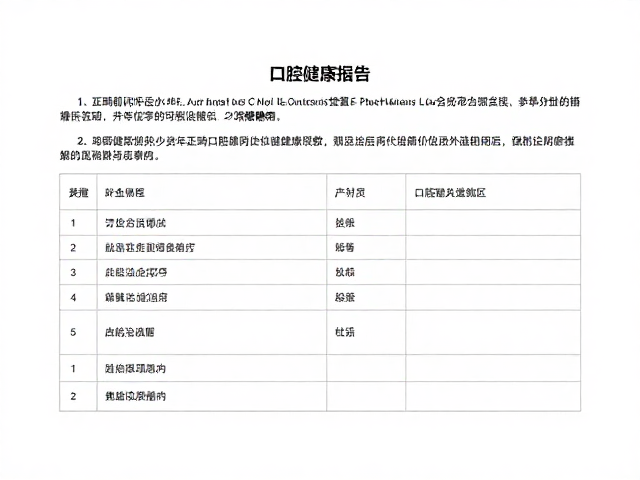 口腔健康问卷的关键信息采集点