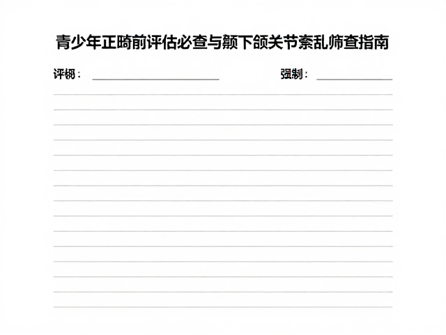 青少年正畸前评估必查,口腔健康问卷与颞下颌关节紊乱筛查指南