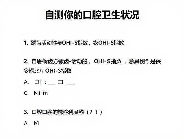 口腔健康问卷,结合龋齿活动性与OHI-S指数,自测你的口腔卫生状况