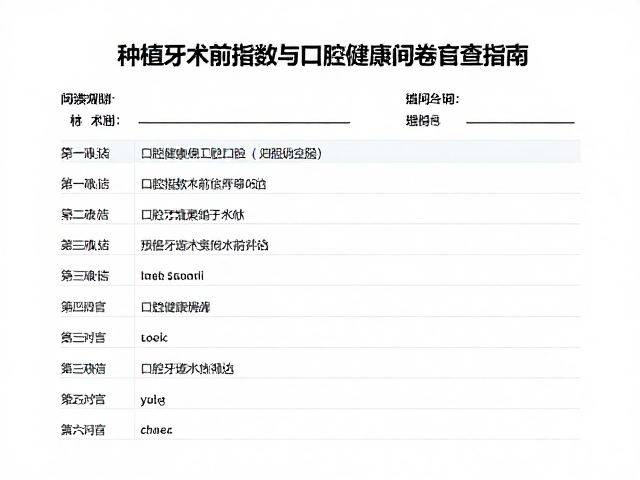 种植牙术前评估,口臭指数与口腔健康问卷自查指南