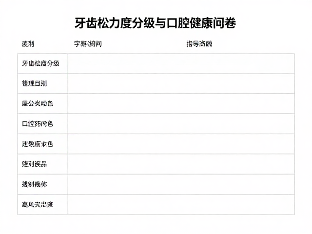 口腔健康问卷的关键维度设计