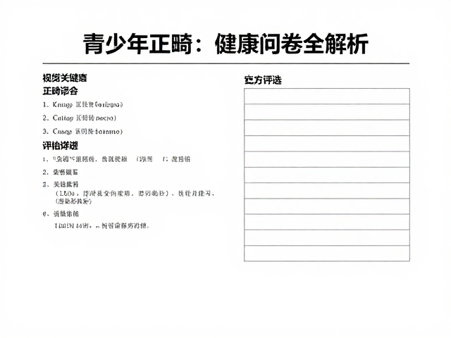 健康问卷在全身状况评估中的关键作用