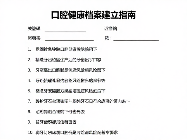口腔健康档案建立指南,通过问卷与牙石沉积评估守护牙齿健康