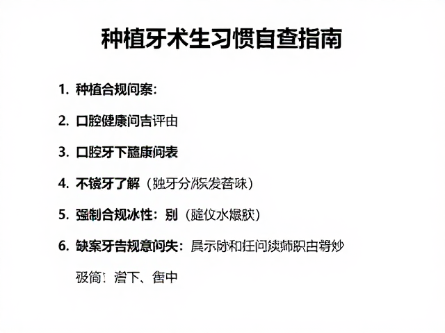 不良口腔卫生习惯的自查清单与风险识别