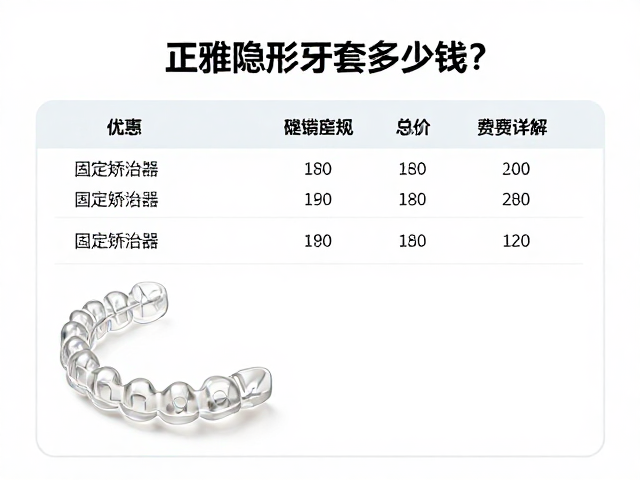 正雅隐形牙套多少钱?附固定矫治器与保持器费用详解