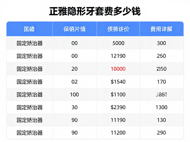 固定矫治器的费用构成与对比