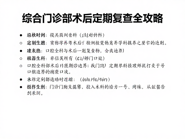 口腔全科与专科细分指南,综合门诊部术后定期复查全攻略