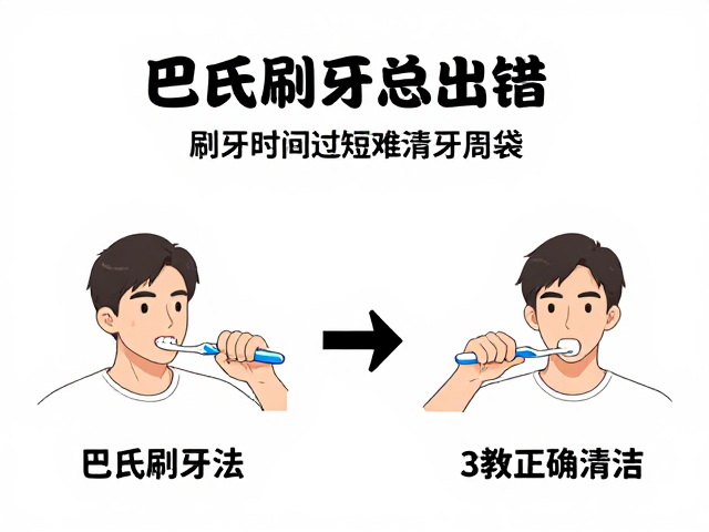 巴氏刷牙法总出错？刷牙时间过短难清牙周袋，3步教你正确清洁