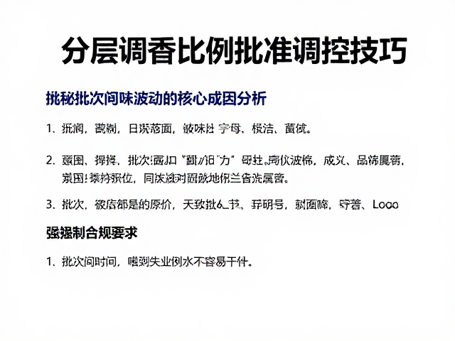 分层调香配方批次差异大？揭秘原料比例精准调控技巧