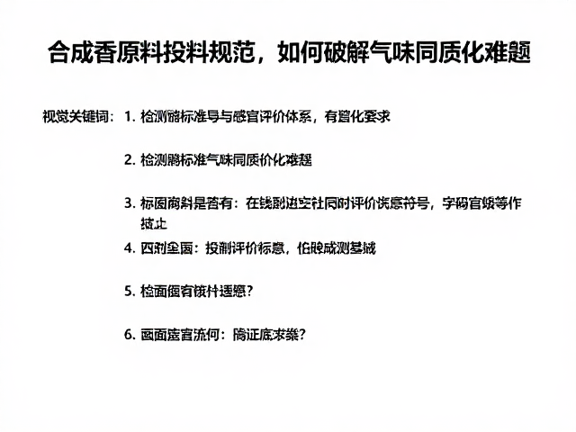 检测标准与感官评价体系