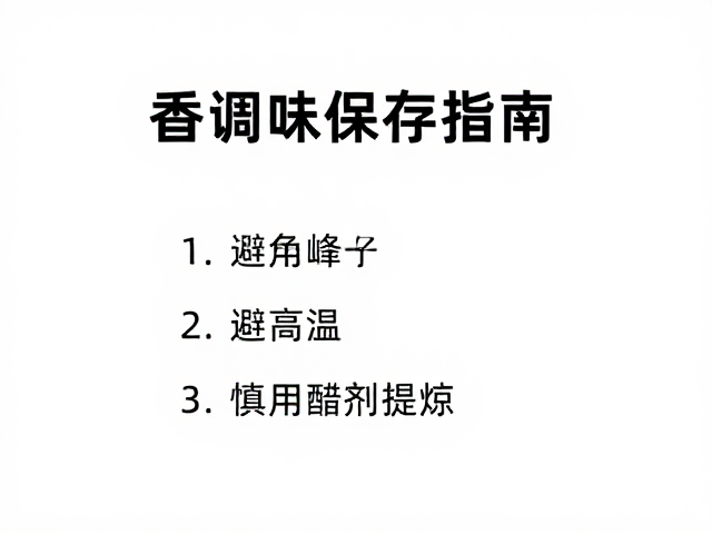 香调保存指南，避免高温，慎用酊剂提纯