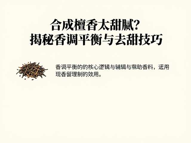 香调平衡的核心逻辑与辅助香料运用
