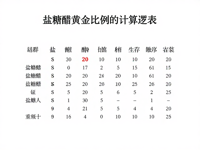 盐糖醋黄金比例的精准计算逻辑