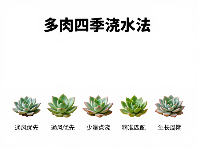多肉四季浇水法，通风优先，少量点浇，精准匹配生长周期