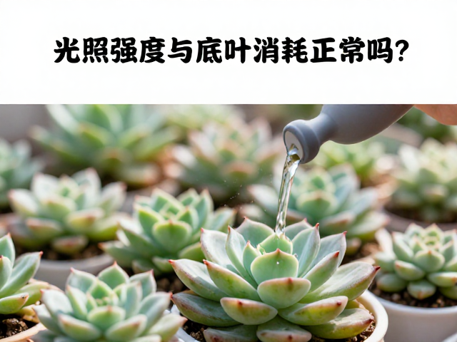 多肉浇水核心原则与频次，光照强度与底叶消耗正常吗？