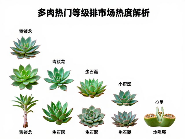 多肉热门等级排行，青锁龙小众品种与生石花稀有编号市场热度解析
