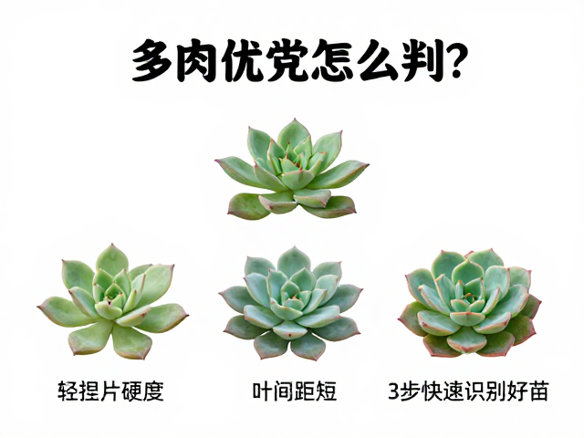 多肉优劣怎么判？轻捏叶片硬度，叶间距短，3步快速识别好苗