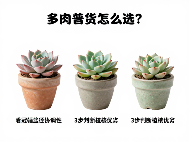 多肉普货怎么选？看冠幅盆径协调性，3步判断植株优劣