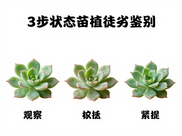 多肉状态苗与徒长鉴别，3步快速判断植株优劣教程