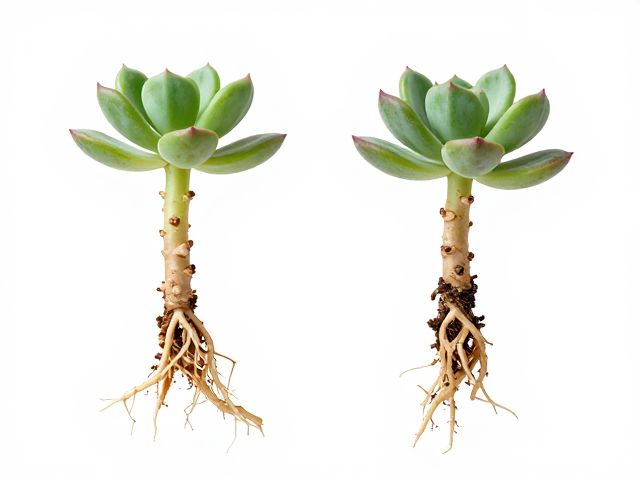 多肉植株优劣快速判断，根系有弹性、无干瘪皱缩才是好苗