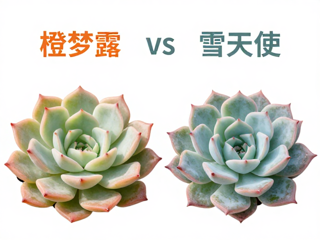 橙梦露vs雪天使，同属多肉详细对比，耐寒能力大揭秘！